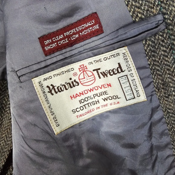 Jos A Bank Sport Coat Men 40L Harris Tweed Pure Scottish Wool Blazer Jacket READ - Picture 6 of 16